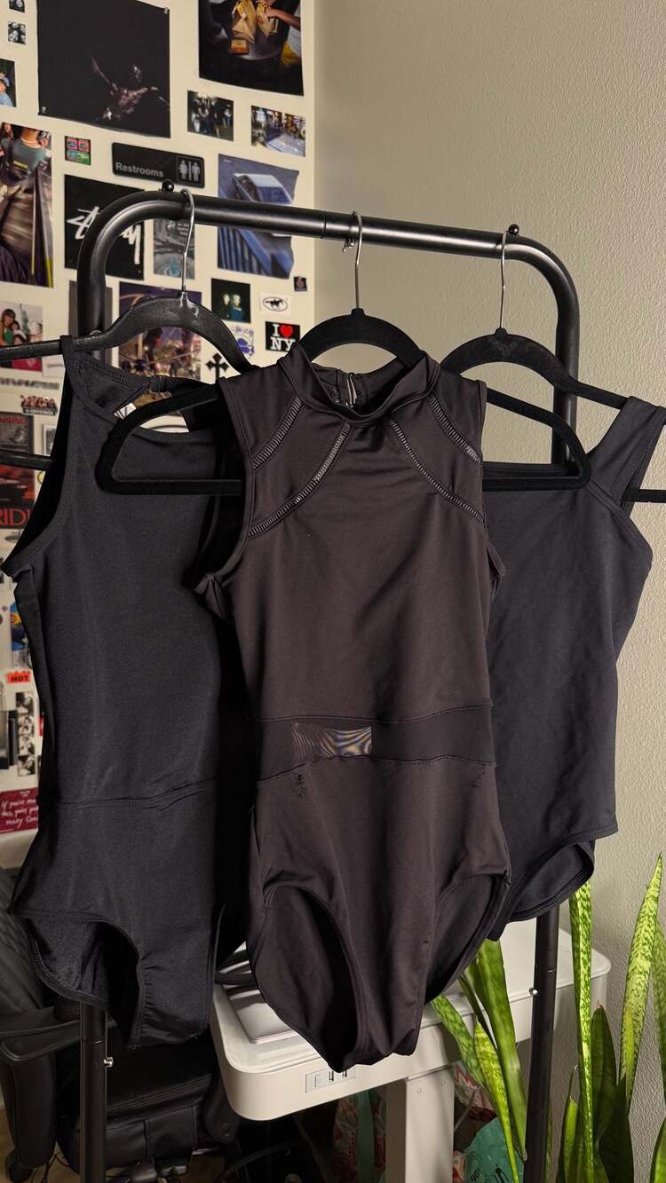 Bundle of 3 unique black leotards size xs
